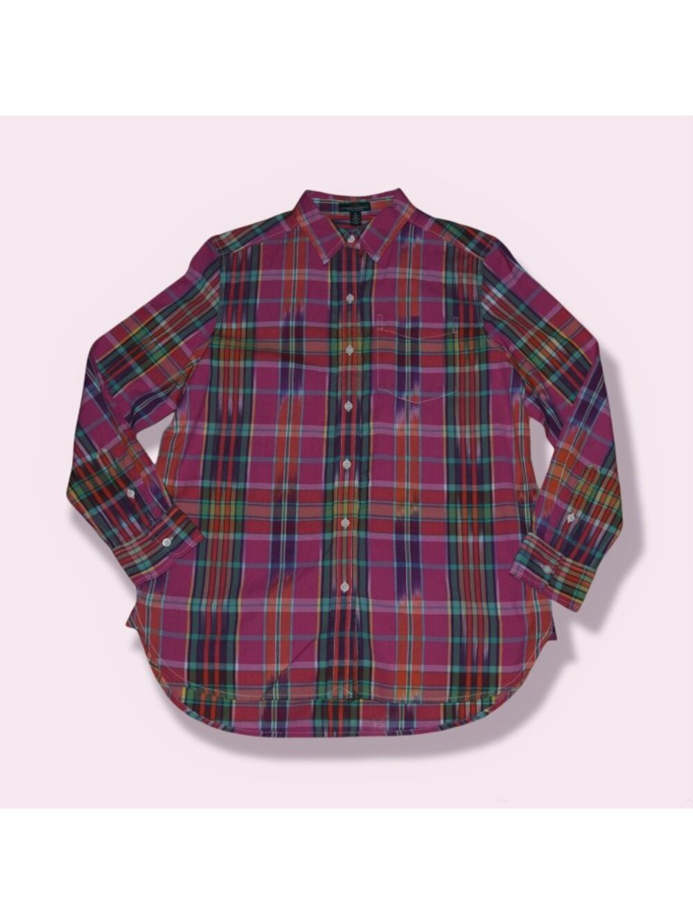 Lauren Ralph Lauren Women's Sz S Plaid Button Front Shirt